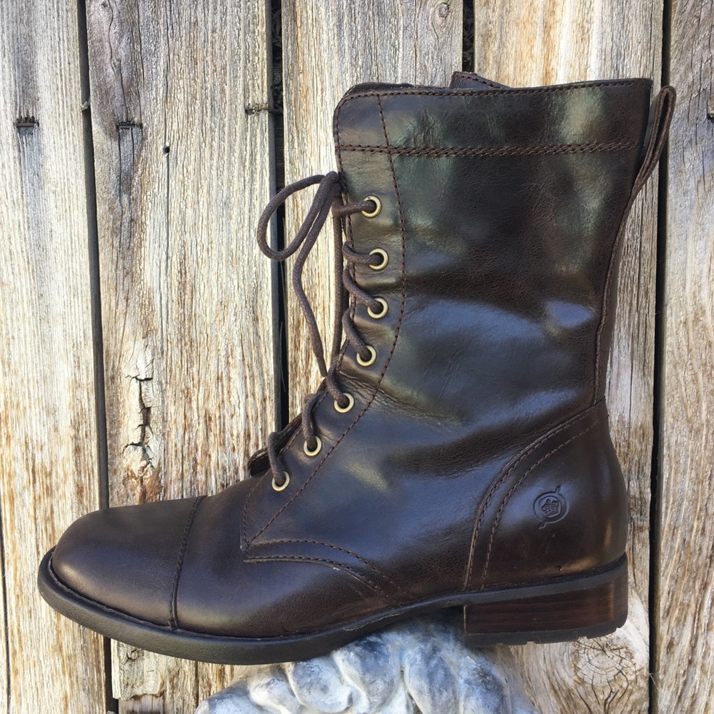 NWT Born Livingston Combat Boot Leather Brown 6.5